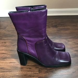 Purple Heeled Boots